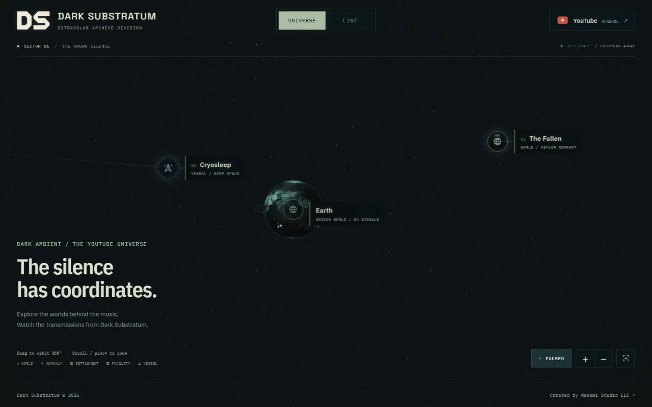 Dark Substratum preview: exploring the universe, approaching Earth and opening the Train Station transmission.